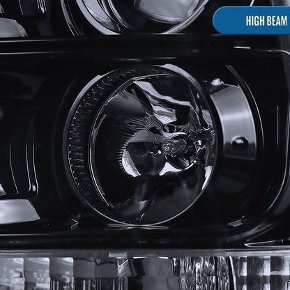 Ronnin - Fits 2011-2016 Ford F250 F350 F450 F550 Super Duty Upgraded Replacement LED Running Lights Projector Headlights Assembly Pair | Black Smoke