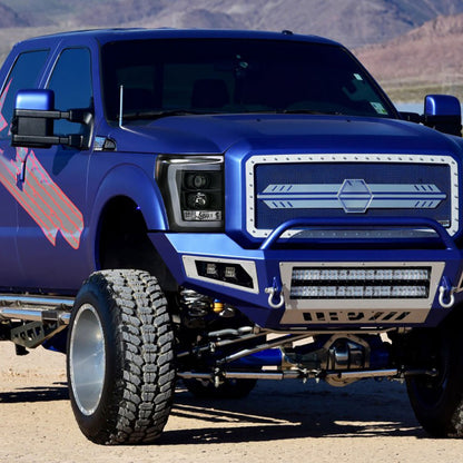 Ronnin - Fits 2011-2016 Ford F250 F350 F450 F550 Super Duty Upgraded Replacement LED Running Lights Projector Headlights Assembly Pair | Black