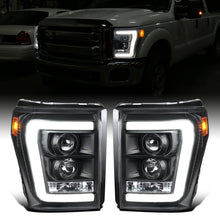 Ronnin - Fits 2011-2016 Ford F250 F350 F450 F550 Super Duty Upgraded Replacement LED Running Lights Projector Headlights Assembly Pair | Black