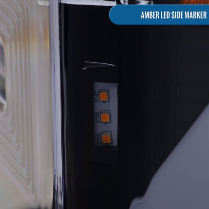 Ronnin - Fits 2017-2019 Ford F250 F350 F450 F550 Super Duty Halogen Projector Headlights Switchback LED Turn Signal Replacement Pair | Black Smoke