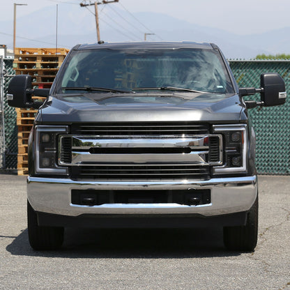 Ronnin - Fits 2017-2019 Ford F250 F350 F450 F550 Super Duty Halogen Projector Headlights Switchback LED Turn Signal Replacement Pair | Black