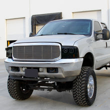 Ronnin - Fits 1999-2004 Ford F250 F350 F450 F550 Excursion US Spec Upgrade Replacement LED Dual Rims Projector Headlights Assembly Pair | Smoke