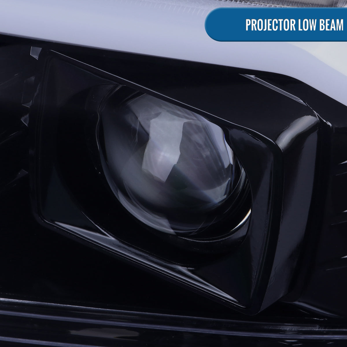 Ronnin - Fits 1999-2004 Ford F250 F350 F450 F550 Super Duty 2000-2004 Excursion Upgraded Replacement LED Running Lights Projector Headlights Assembly Pair | Black Smoke