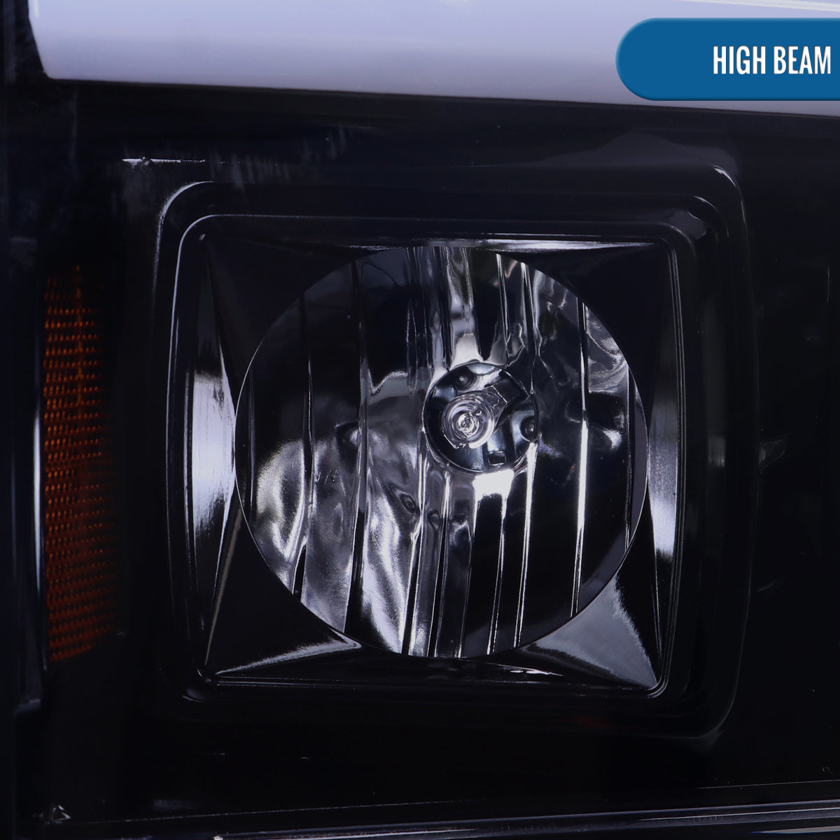 Ronnin - Fits 1999-2004 Ford F250 F350 F450 F550 Super Duty 2000-2004 Excursion Upgraded Replacement LED Running Lights Projector Headlights Assembly Pair | Black Smoke