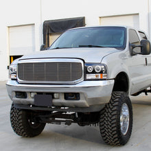 Ronnin - Fits 1999-2004 Ford F250 F350 F450 F550 Excursion US Spec Upgrade Replacement LED Dual Rims Projector Headlights Assembly Pair | Black