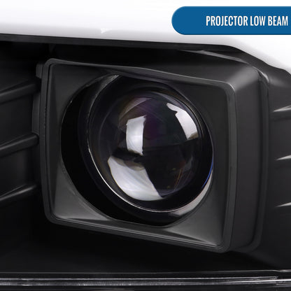 Ronnin - Fits 1999-2004 Ford F250 F350 F450 F550 Super Duty 2000-2004 Excursion Upgraded Replacement LED Running Lights Projector Headlights Assembly Pair | Black