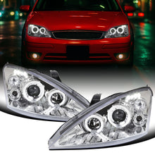 Ronnin - Fits 2000-2004 Ford Focus Upgrade Replacement LED Dual Rims Projector Headlights Assembly Pair | Chrome