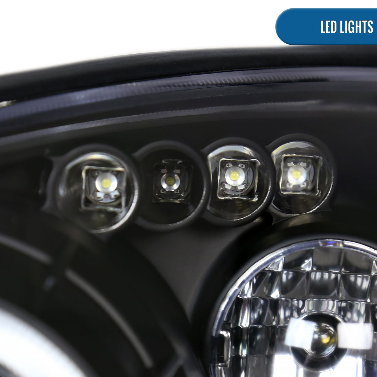 Ronnin - Fits 2000-2004 Ford Focus Upgrade Replacement LED Dual Rims Projector Headlights Assembly Pair | Black