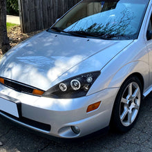 Ronnin - Fits 2000-2004 Ford Focus Upgrade Replacement LED Dual Rims Projector Headlights Assembly Pair | Black