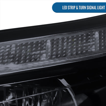 Ronnin - Se adapta a Ford Focus 2012-2014, faros delanteros de proyector con tubo LED de repuesto mejorado, par | Negro Ahumado