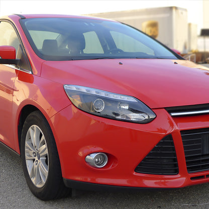 Ronnin - Se adapta a Ford Focus 2012-2014, par de faros delanteros con proyector de tubo LED de repuesto mejorados | Negro
