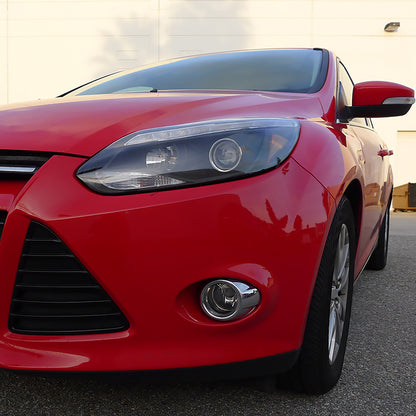 Ronnin - Se adapta a Ford Focus 2012-2014, par de faros delanteros con proyector de tubo LED de repuesto mejorados | Negro