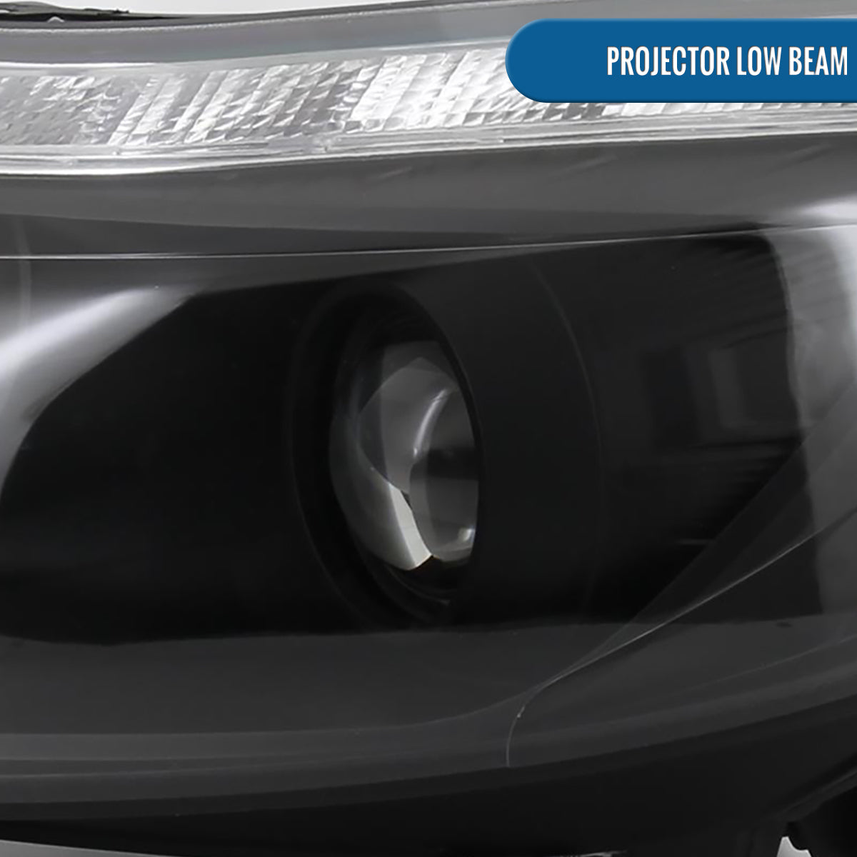 Ronnin - Se adapta a Ford Focus 2012-2014, par de faros delanteros con proyector de tubo LED de repuesto mejorados | Negro