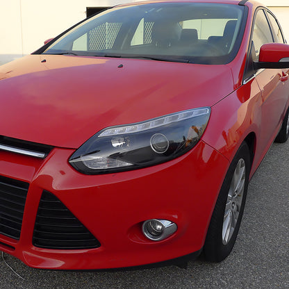 Ronnin - Se adapta a Ford Focus 2012-2014, par de faros delanteros con proyector de tubo LED de repuesto mejorados | Negro