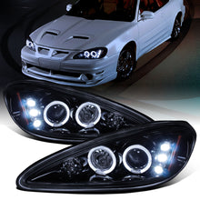 Ronnin - Fits 1999-2005 Pontiac Grand AM Upgrade Replacement LED Dual Rims Projector Headlights Assembly Pair | Black Smoke