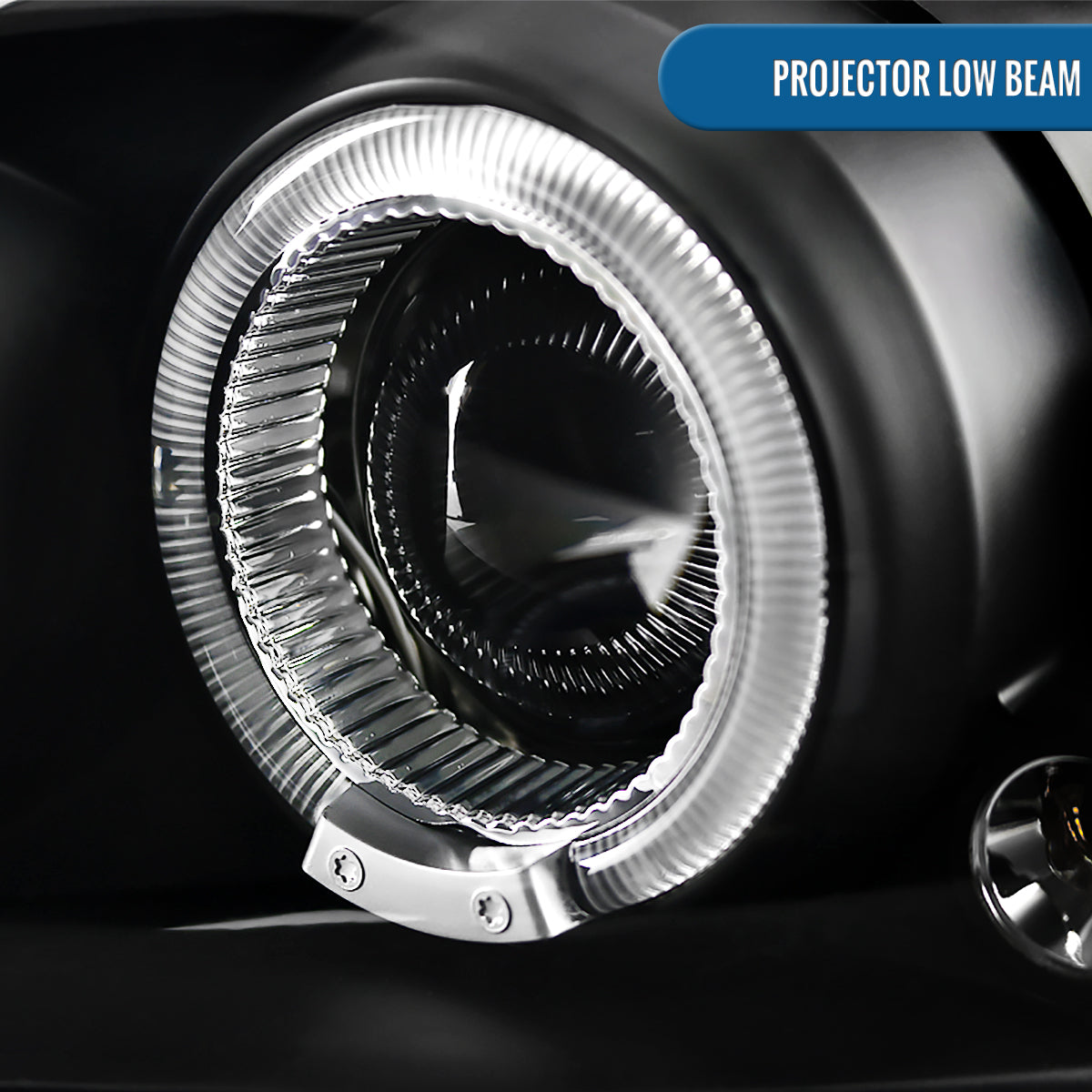 Ronnin - Fits 1999-2005 Pontiac Grand AM Upgrade Replacement LED Dual Rims Projector Headlights Assembly Pair | Black