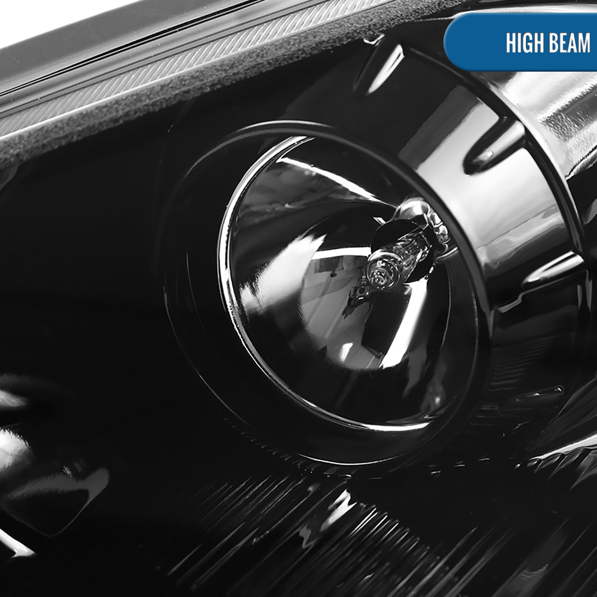 Ronnin - Fits 2010-2012 Hyundai Genesis Coupe LED Running Lights Projector Halogen Headlights Replacement Assembly Pair | Gloss Black