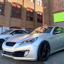 Ronnin - Fits 2010-2012 Hyundai Genesis Coupe LED Running Lights Projector Halogen Headlights Replacement Assembly Pair | Gloss Black