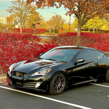 Ronnin - Fits 2010-2012 Hyundai Genesis Coupe LED Running Lights Projector Halogen Headlights Replacement Assembly Pair | Black