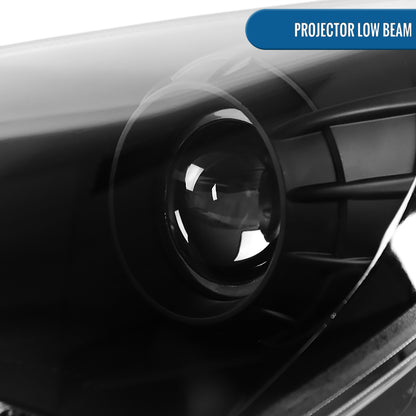 Ronnin - Fits 2010-2012 Hyundai Genesis Coupe LED Running Lights Projector Halogen Headlights Replacement Assembly Pair | Black