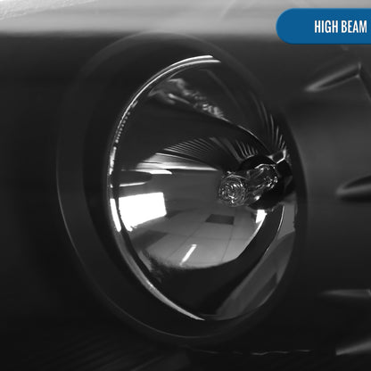 Ronnin - Fits 2010-2012 Hyundai Genesis Coupe LED Running Lights Projector Halogen Headlights Replacement Assembly Pair | Black