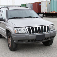 Ronnin - Fits 1999-2004 Jeep Grand Cherokee Upgrade Replacement LED Dual Rims Projector Headlights Assembly Pair | Chrome