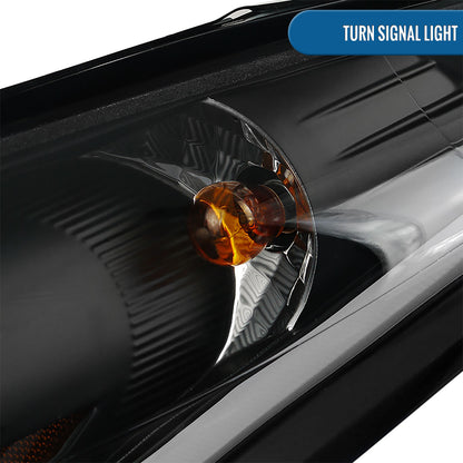Ronnin - Fits 2011-2013 Hyundai Elantra LED Tube Running Lights Projector Headlights Upgrade Assembly Pair | Black