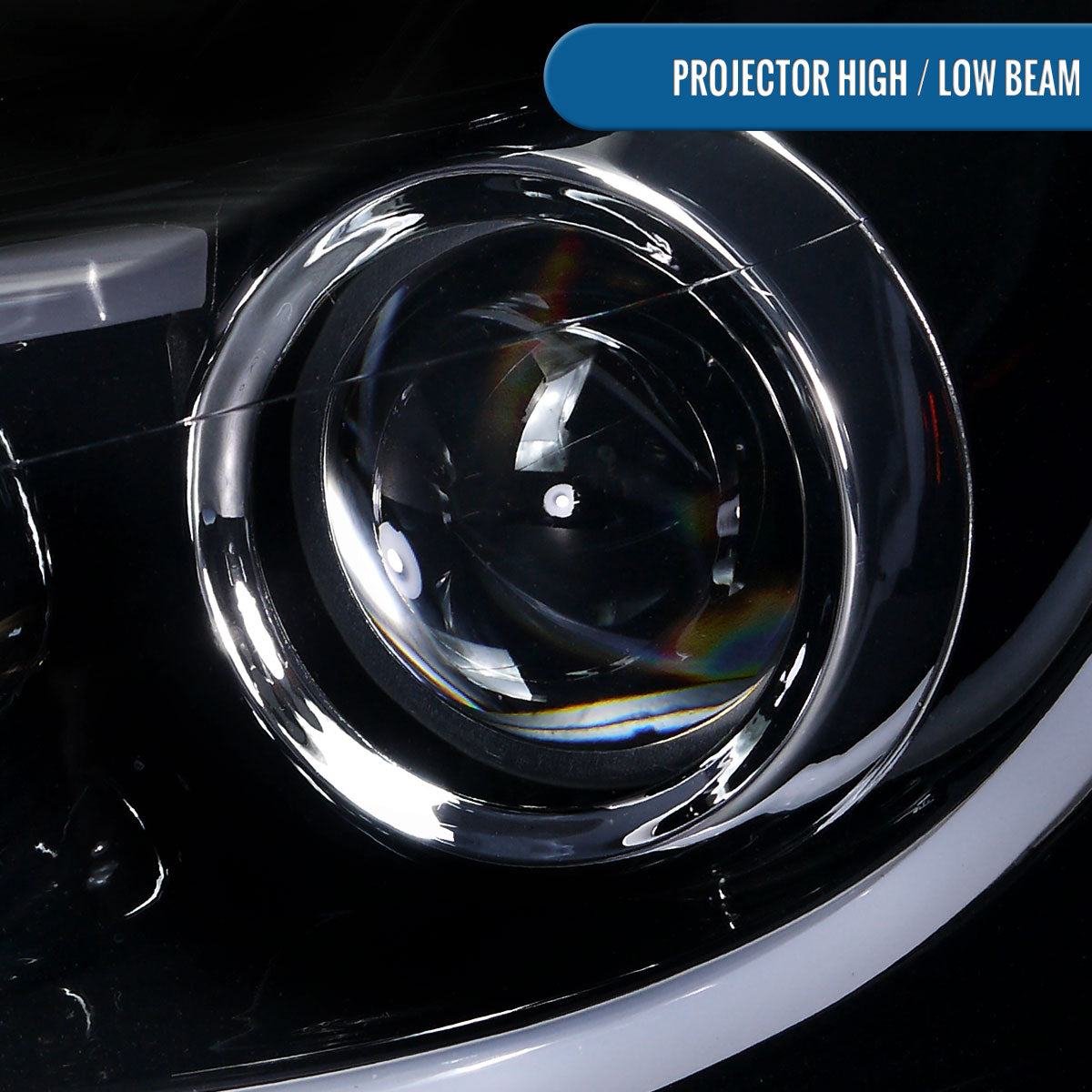 Ronnin - Fits 2006-2016 Chevy Impala 2006-2007 Chevy Monte Carlo Upgrade LED Running Light Tube Projector Headlights Assembly Pair | Black Smoke