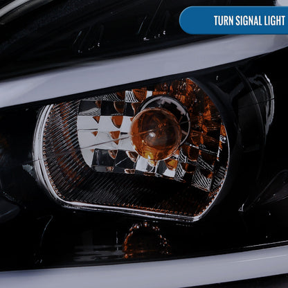 Ronnin - Fits 2006-2016 Chevy Impala 2006-2007 Chevy Monte Carlo Upgrade LED Running Light Tube Projector Headlights Assembly Pair | Black Smoke