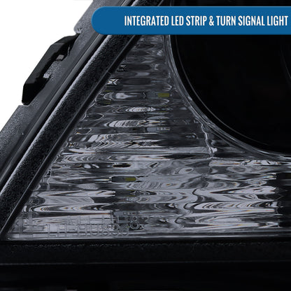 Ronnin - Fits 2001-2005 Lexus IS300 Upgrade Replacement LED Turn Signal Lights Projector Xenon Headlights Assembly Pair | Black Smoke