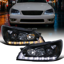 Ronnin - Fits 2001-2005 Lexus IS300 Upgrade Replacement LED Turn Signal Lights Projector Xenon Headlights Assembly Pair | Black Smoke