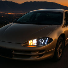 Ronnin - Fits 1998-2004 Dodge Intrepid Upgrade Replacement LED Dual Rims Projector Headlights Assembly Pair | Black