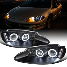 Ronnin - Fits 1998-2004 Dodge Intrepid Upgrade Replacement LED Dual Rims Projector Headlights Assembly Pair | Black