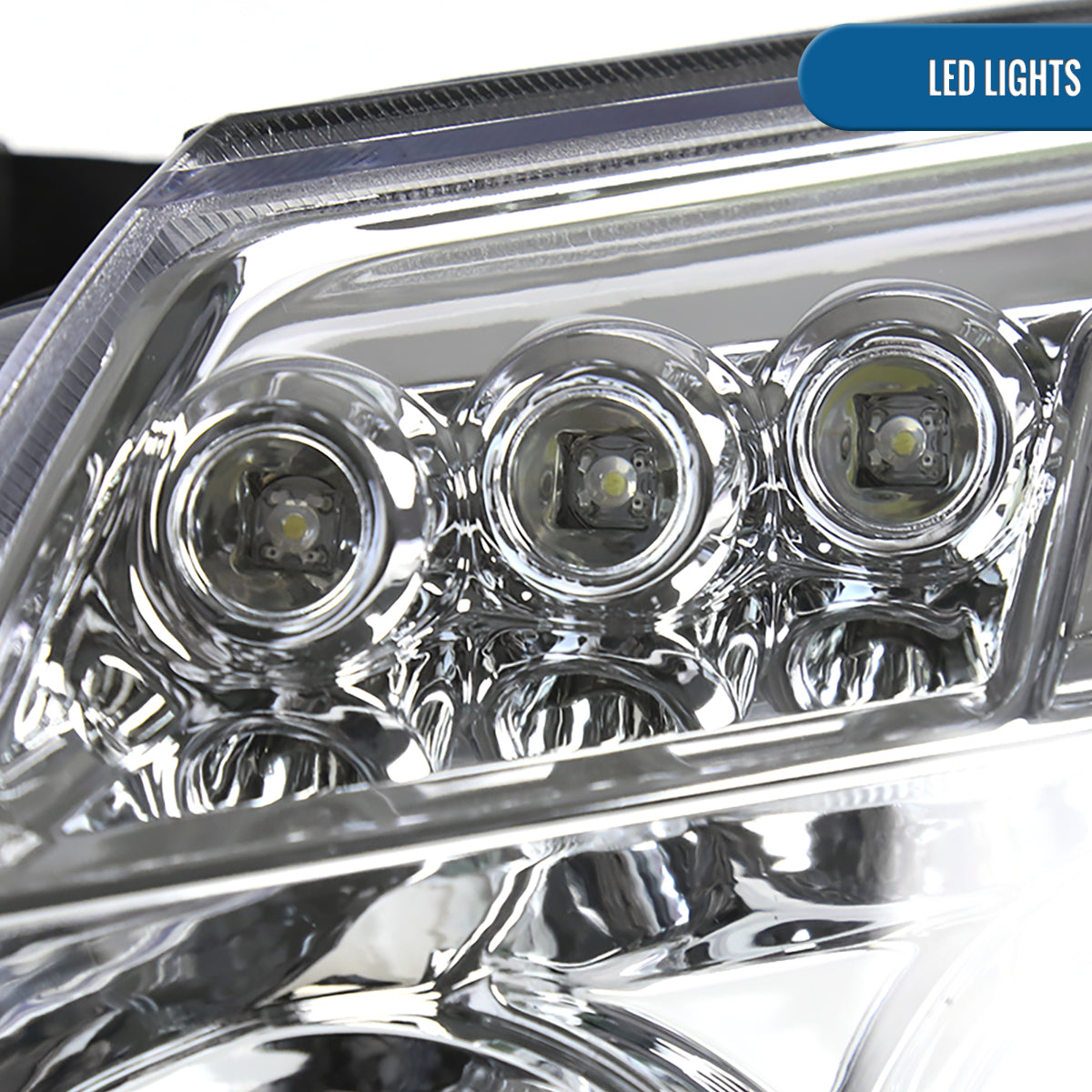 Ronnin - Fits 2005-2007 Dodge Magnum Upgrade Replacement LED Dual Rims Projector Headlights Assembly Pair | Chrome