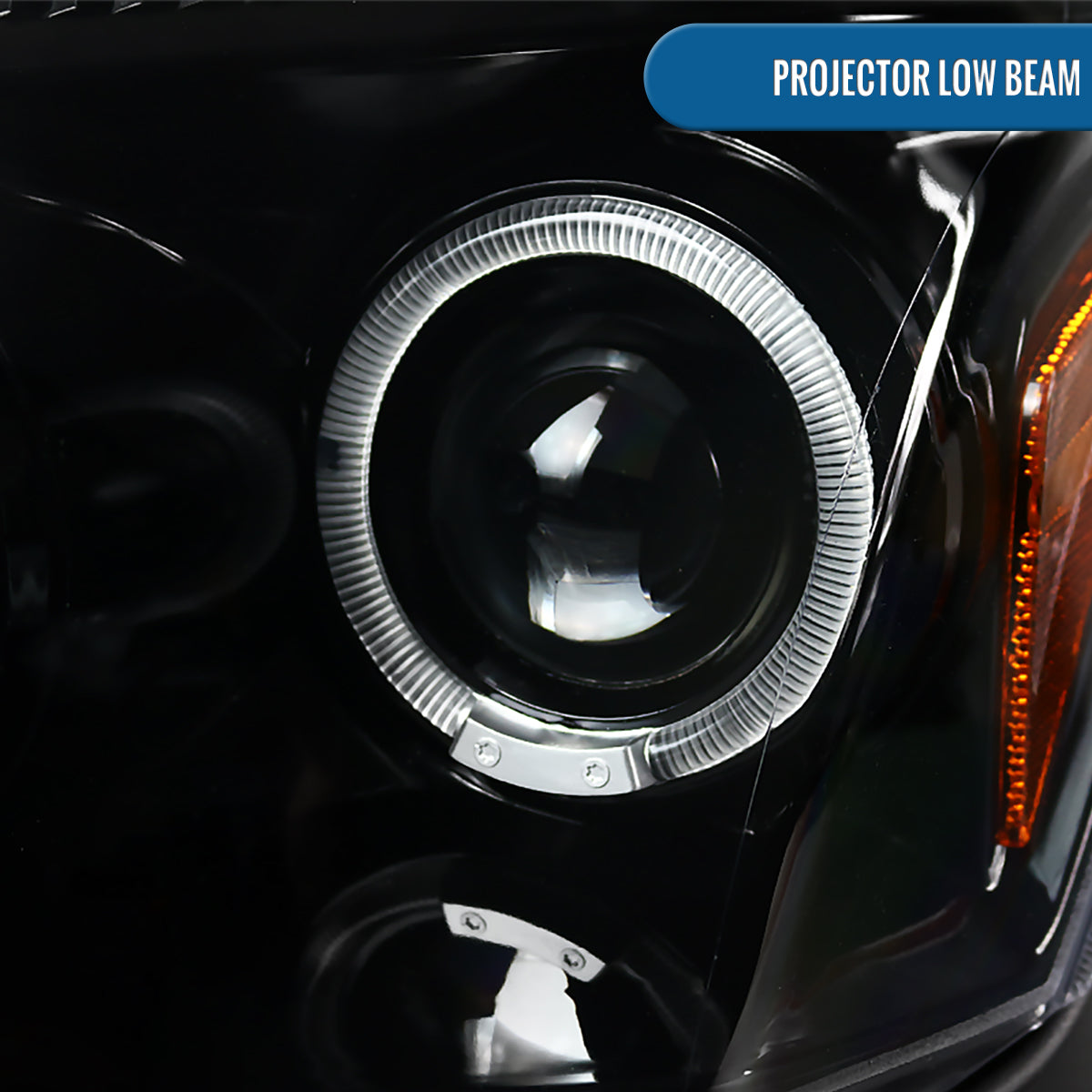 Ronnin - Fits 2005-2007 Dodge Magnum Upgrade Replacement LED Dual Rims Projector Headlights Assembly Pair | Gloss Black