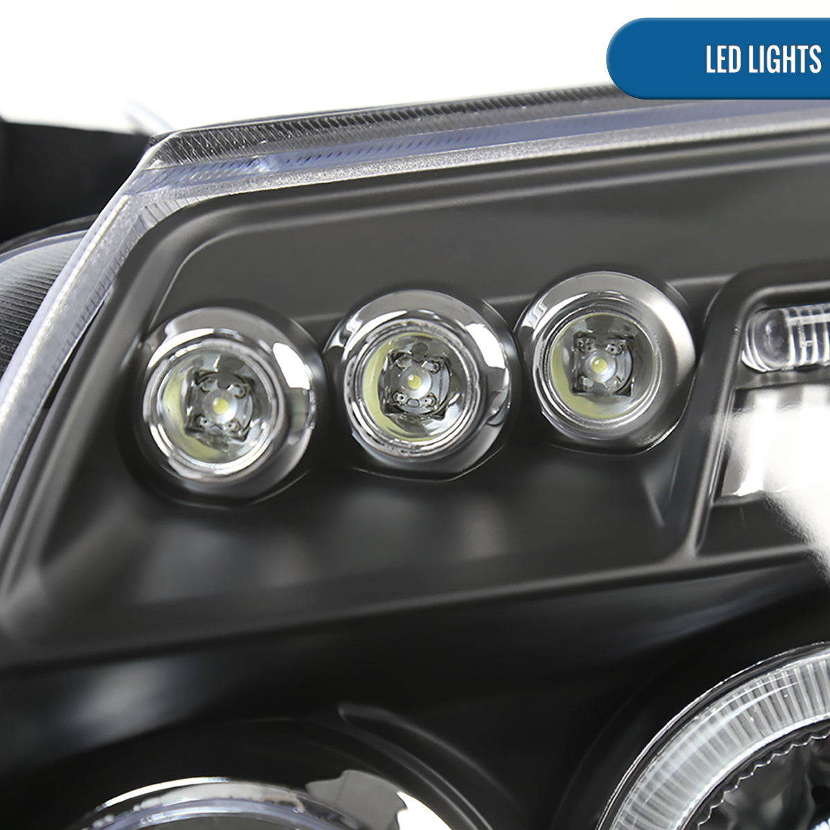 Ronnin - Fits 2005-2007 Dodge Magnum Upgrade Replacement LED Dual Rims Projector Headlights Assembly Pair | Black