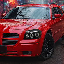 Ronnin - Fits 2005-2007 Dodge Magnum Upgrade Replacement LED Dual Rims Projector Headlights Assembly Pair | Black