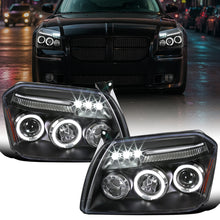 Ronnin - Fits 2005-2007 Dodge Magnum Upgrade Replacement LED Dual Rims Projector Headlights Assembly Pair | Black