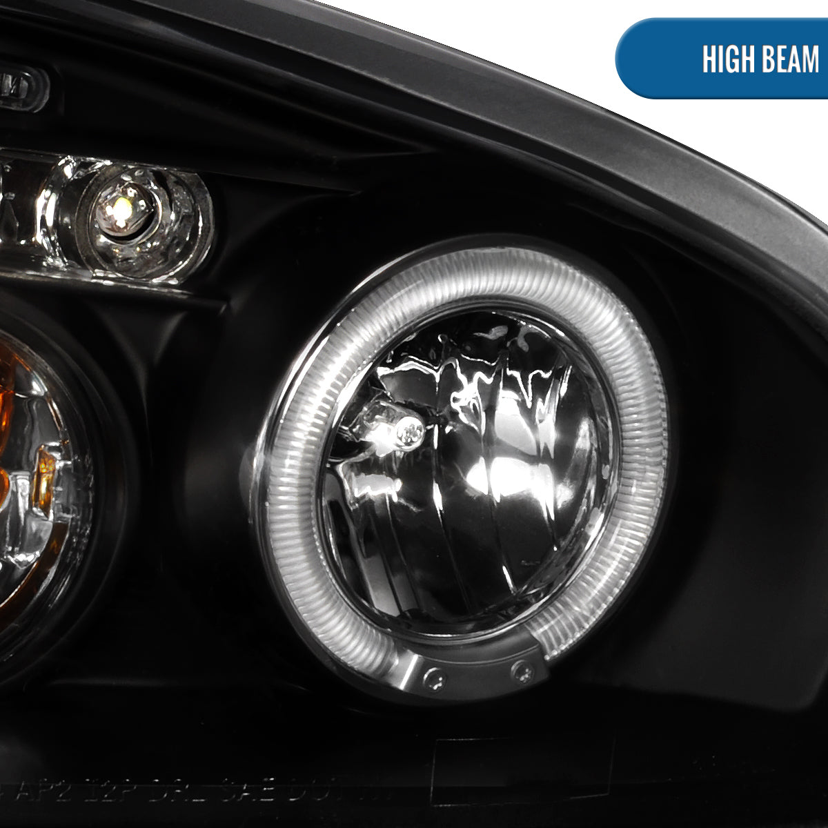 Ronnin - Fits  2004-2007Chevy Malibu 2008 Malibu Classic Upgrade Assembly LED Dual Halo Rims Projector Headlights Pair | Black