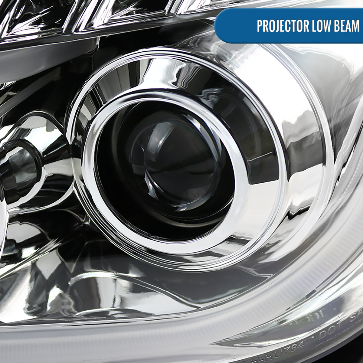 Ronnin - Fits 2008-2012 Chevy Malibu LED Running Light Tube Upgrade Replacement Projector Headlights Assembly Pair | Chrome