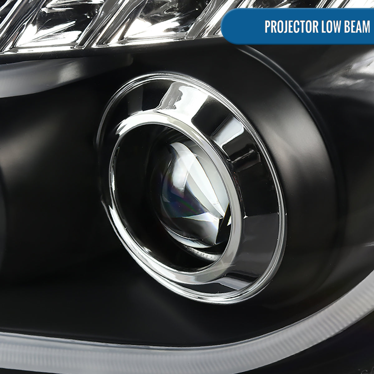 Ronnin - Fits 2008-2012 Chevy Malibu LED Running Light Tube Upgrade Replacement Projector Headlights Assembly Pair | Black