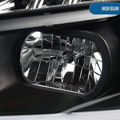 Ronnin - Fits 2008-2012 Chevy Malibu LED Running Light Tube Upgrade Replacement Projector Headlights Assembly Pair | Black