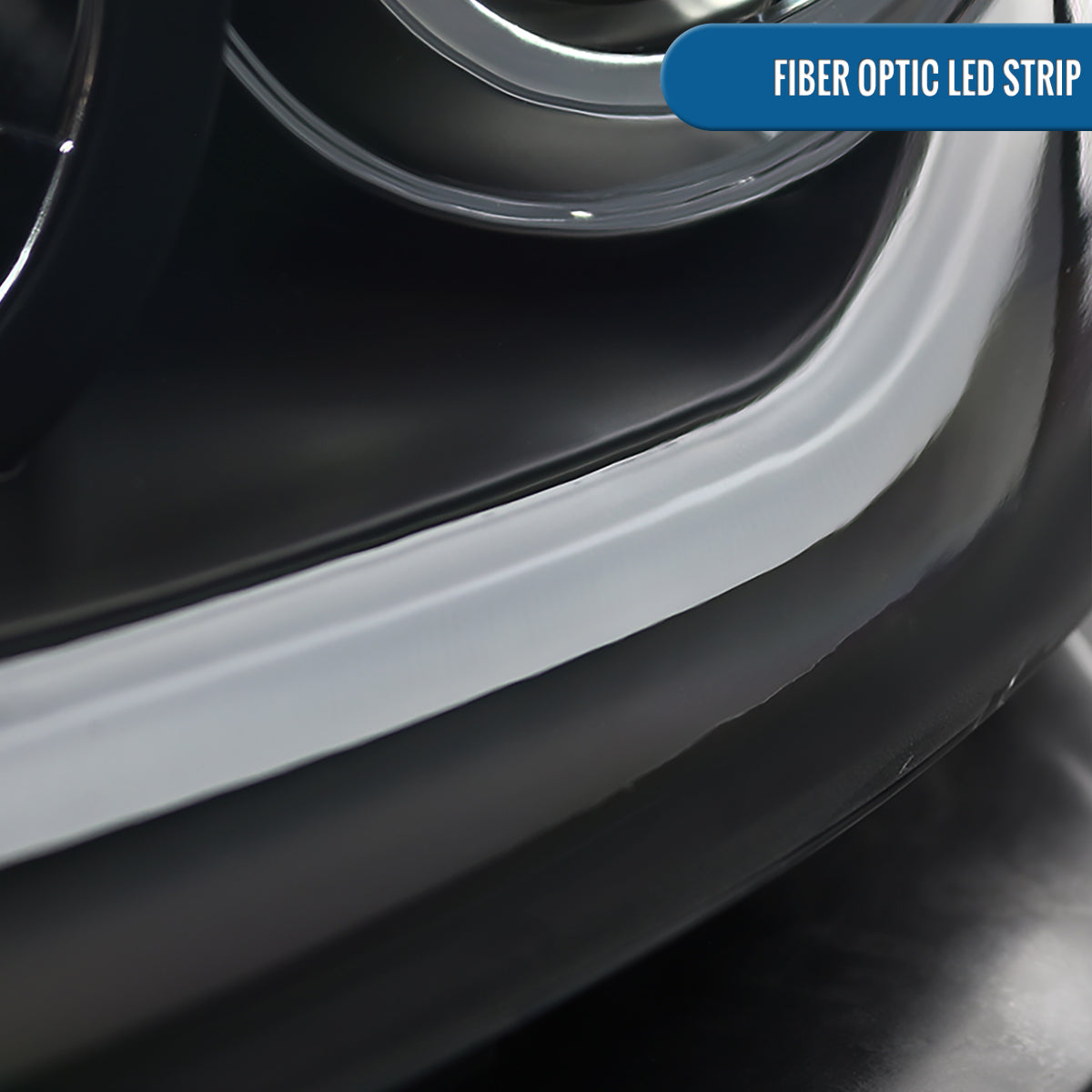 Ronnin - Fits 2008-2012 Chevy Malibu LED Running Light Tube Upgrade Replacement Projector Headlights Assembly Pair | Black