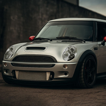 Ronnin - Fits 2002-2008 R50 R52 R53 Mini Cooper Upgrade Assembly LED Rims Halogen Projector Headlights Pair | Chrome