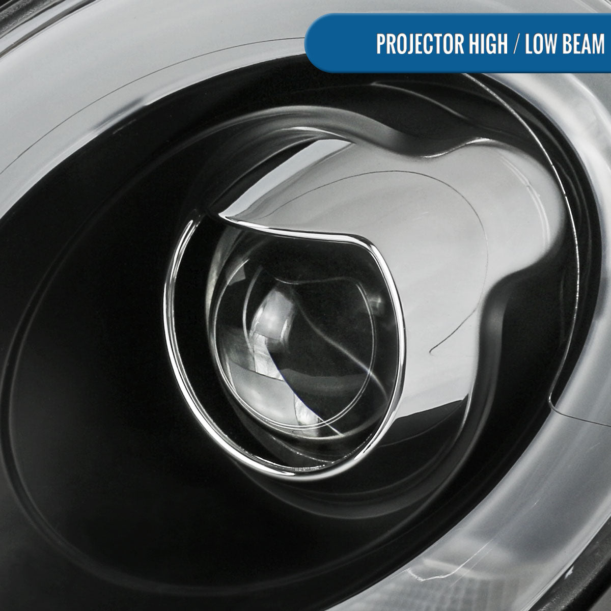 Ronnin - Fits 2007-2015 Mini Cooper R55 R56 R57 R58 R59 Upgraded LED Turn Signal Lights Tube Projector Headlights Assembly Pair | Black