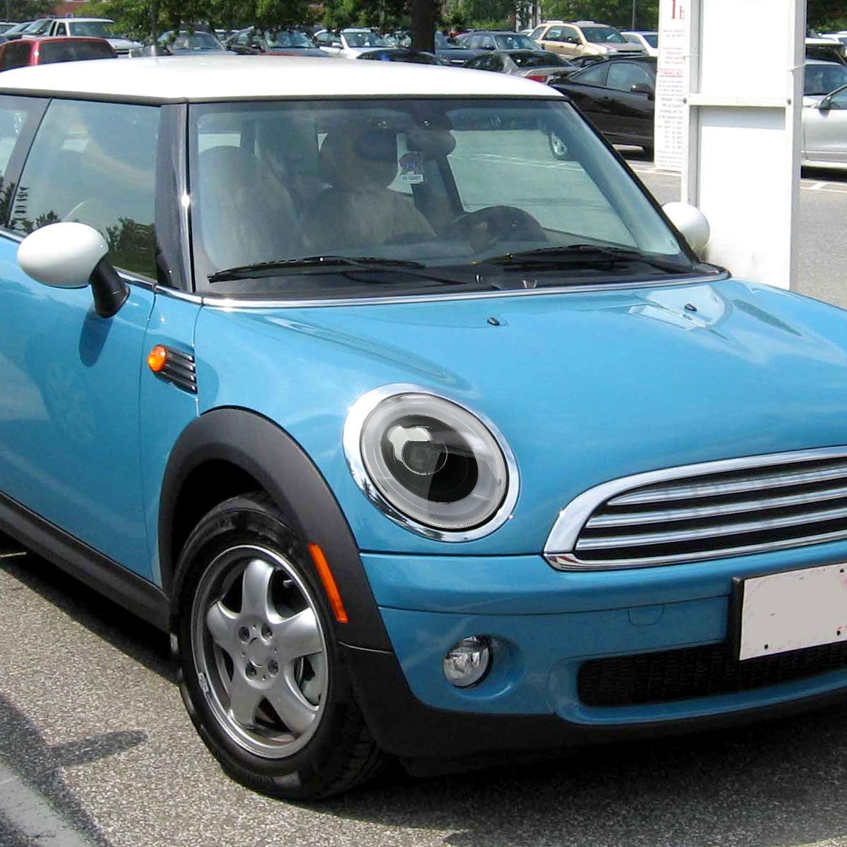 Ronnin - Fits 2007-2015 Mini Cooper R55 R56 R57 R58 R59 Upgraded LED Turn Signal Lights Tube Projector Headlights Assembly Pair | Black