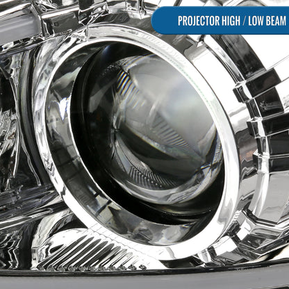 Ronnin - Fits 2010-2013 Mazda 3 Upgrade LED Running Lights Projector Halogen Headlights Assembly Pair | Chrome