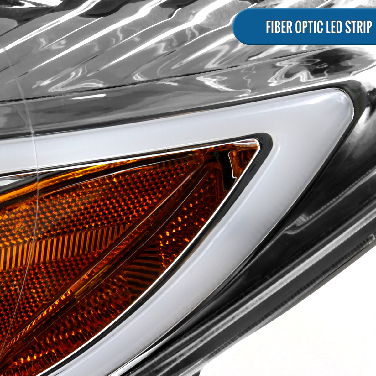 Ronnin - Fits 2010-2013 Mazda 3 Upgrade LED Running Lights Projector Halogen Headlights Assembly Pair | Chrome