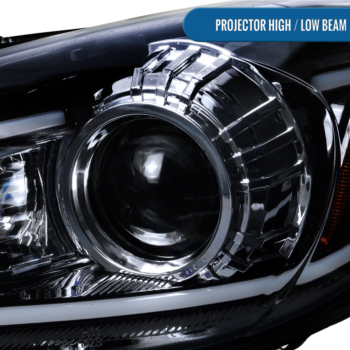 Ronnin - Fits 2010-2013 Mazda 3 Upgrade LED Running Lights Projector Halogen Headlights Assembly Pair | Black Smoke