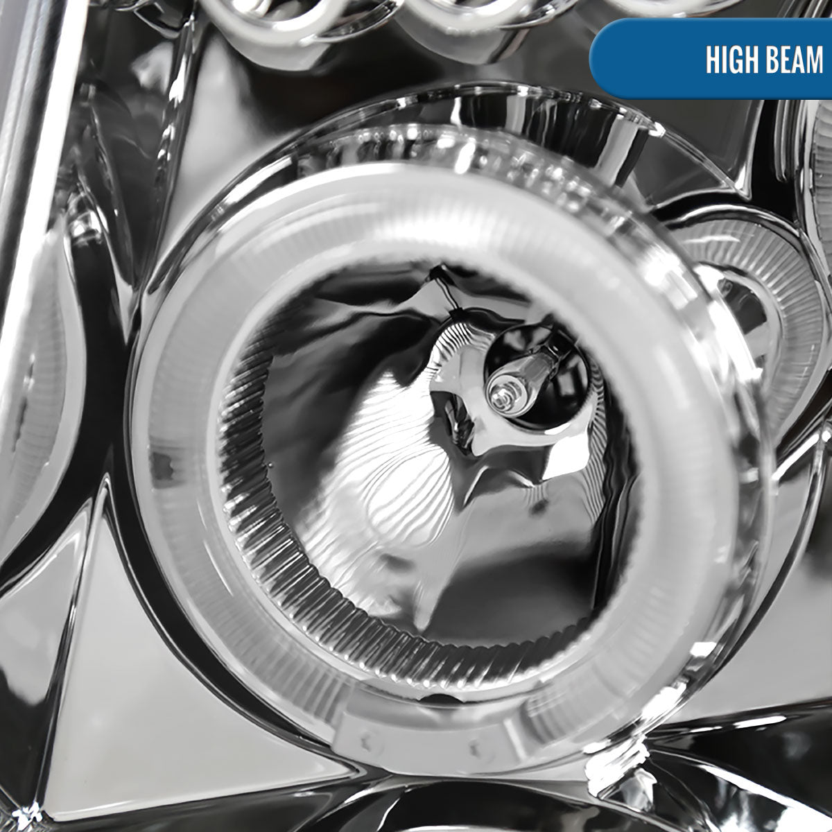 Ronnin - Fits 2005-2008 Nissan Pathfinder Frontier Upgraded LED Dual Rims Projector Headlights Assembly Pair | Chrome